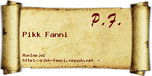 Pikk Fanni névjegykártya